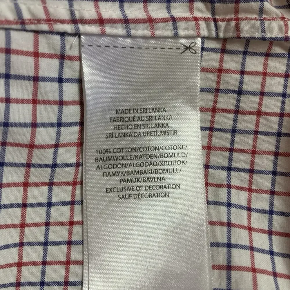 Polo Ralph Lauren Check Button Down Shirt White Red Blue Long Sleeve Men’s XL